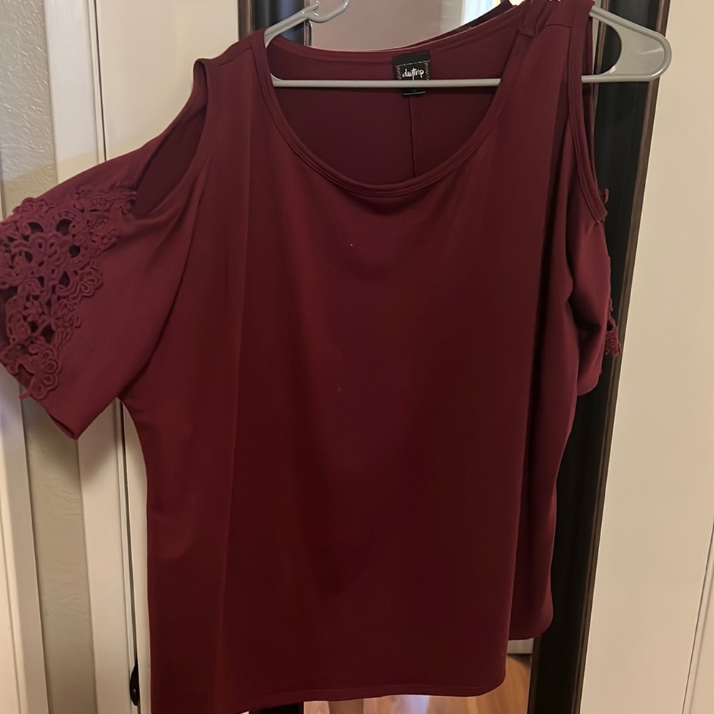 Maroon top